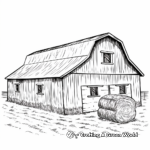 Rural-themed Hay Barn Coloring Sheets 4