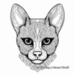 Russian Blue Cat Head Coloring Pages 2