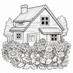 Rustic Cottage Garden Coloring Pages for Adults 2