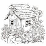 Rustic Cottage Garden Coloring Pages for Adults 4