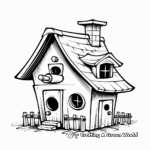 Rustic Country Style Bird House Coloring Pages 1
