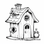 Rustic Country Style Bird House Coloring Pages 3