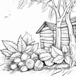 Rustic Fall Leaves Coloring Pages for Adults 4