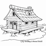 Rustic Log Cabin Bird Feeder Coloring Pages 3