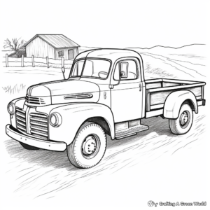 Rustic Old Farm Truck Coloring Pages 2