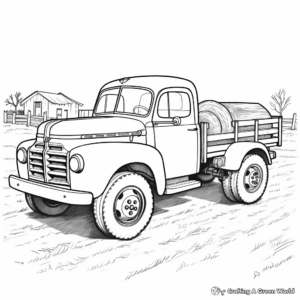 Rustic Old Farm Truck Coloring Pages 4