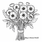 Rustic Poppy Bouquet Coloring Pages for Kids 1