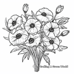 Rustic Poppy Bouquet Coloring Pages for Kids 2