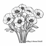Rustic Poppy Bouquet Coloring Pages for Kids 3