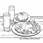 Rustic Thanksgiving Table Setting Coloring Pages 4