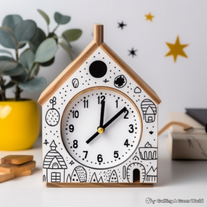 Rustic Wooden Alarm Clock Coloring Pages 3