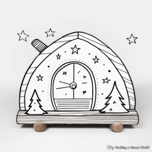 Rustic Wooden Alarm Clock Coloring Pages 4