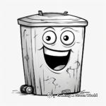 Rusty Old Trash Can Coloring Pages 1