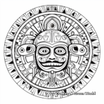 Sacred Sun and Moon: Mayan-Inspired Coloring Pages 1