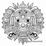 Sacred Sun and Moon: Mayan-Inspired Coloring Pages 2