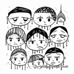 Sad Faces in the Rain Coloring Pages 1
