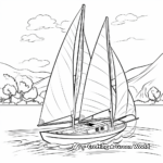 Sailboat with Sails Up Coloring Pages 1