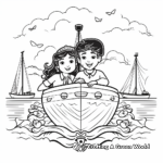 Sailing Love Boat 'I Love You' Coloring Pages 1