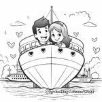 Sailing Love Boat 'I Love You' Coloring Pages 2