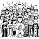 Saintly Figures All Saints Day Coloring Sheets 3