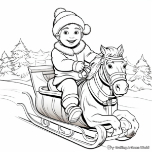 Santa Claus Riding His Sleigh Coloring Pages 2