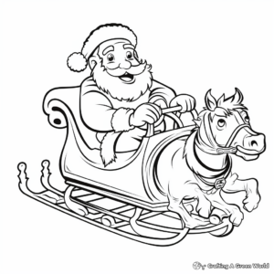 Santa Claus Riding His Sleigh Coloring Pages 4