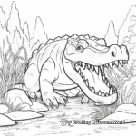 Sarcosuchus and Prehistoric Flora Coloring Pages 1