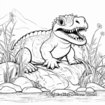 Sarcosuchus and Prehistoric Flora Coloring Pages 4