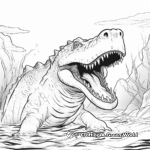 Sarcosuchus in Its Habitat Coloring Pages 4