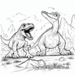 Savage Saltasaurus vs. Metriacanthosaurus Coloring Sheets 3