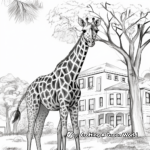 Savannah Scenic Giraffe Coloring Pages 2