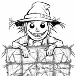 Scarecrow and Hay bales Coloring Pages 3