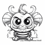 Scary Cat Bee Monster Coloring Pages for Halloween 3
