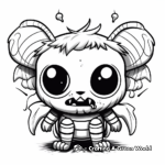 Scary Cat Bee Monster Coloring Pages for Halloween 4