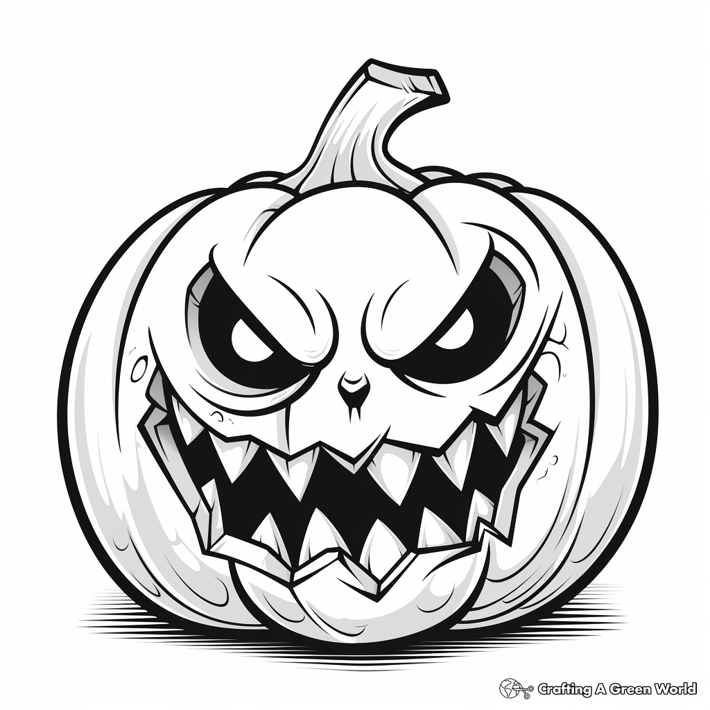 Scary Dark Jack o Lantern Coloring Pages for Adults 1