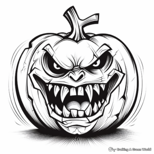 Scary Dark Jack o Lantern Coloring Pages for Adults 2