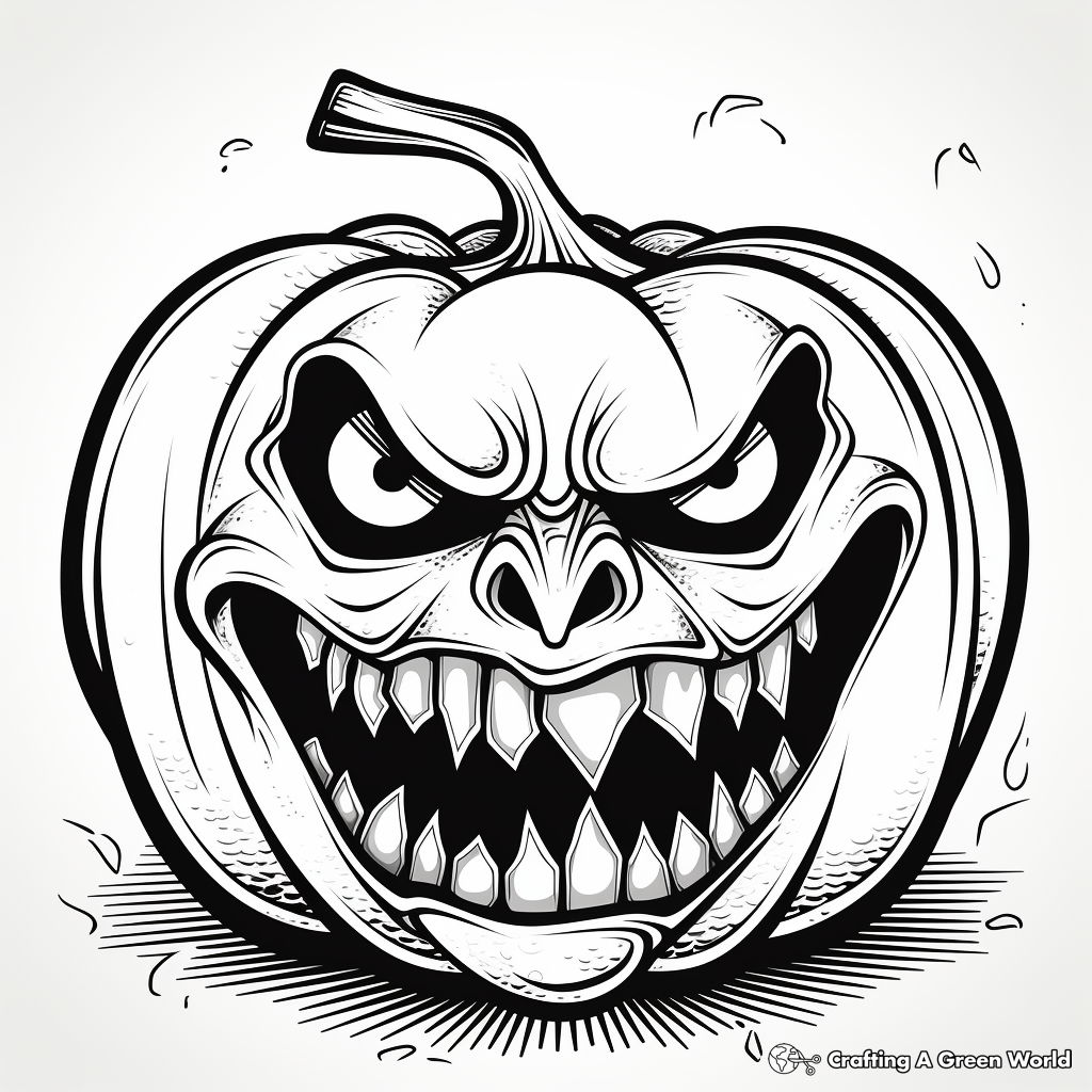 Scary Dark Jack o Lantern Coloring Pages for Adults 3