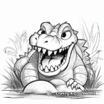Scary Jurassic Alligator Coloring Pages 2