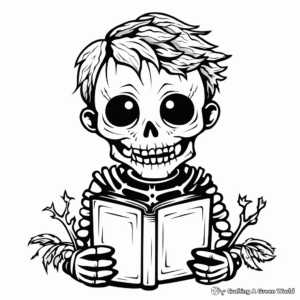 Scary Skeleton Coloring Pages 3