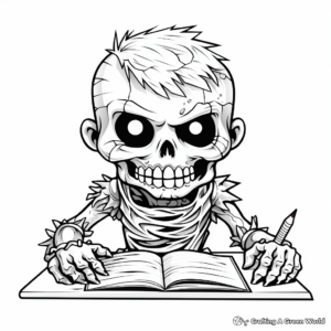 Scary Skeleton Coloring Pages 4