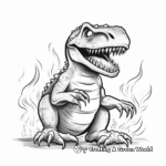 Scary T Rex Among The Flames Coloring Pages 2