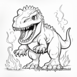 Scary T Rex Among The Flames Coloring Pages 3