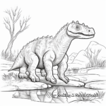 Scene from the Cretaceous: Iguanodon Coloring Pages 1