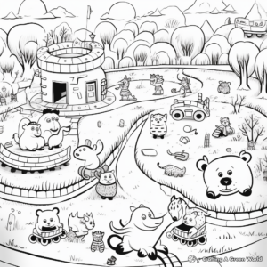 Scenes from a Busy Day at the Zoo Coloring Pages 3