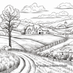 Scenic Autumn Countryside Coloring Pages 1