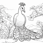Scenic Garden Peacock Coloring Pages 3