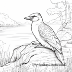 Scenic Kookaburra in Landscape Coloring Pages 3