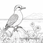 Scenic Kookaburra in Landscape Coloring Pages 4