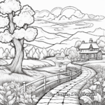 Scenic Landscape Coloring Pages with Autumn Theme 2