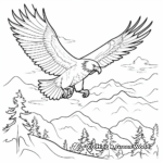 Scenic Landscape Flying Eagle Coloring Pages 1